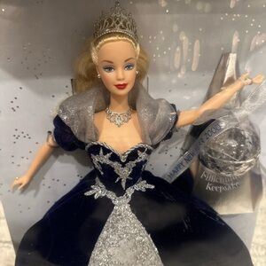 Millennium Princess Barbie + Keepsake Ornament, NWT, Sparkle Package, Blue Eyes